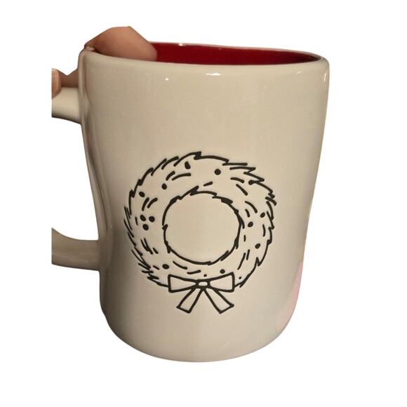Rae Dunn Merry Christmas and Wreath Double-sided Mug NWT - Picture 3 of 3